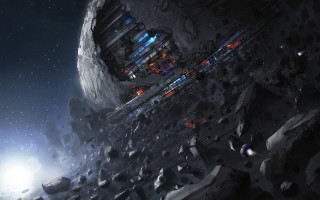 Sci fi space station rocky - a sci free wallpaper