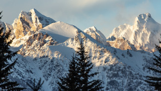 Snowy mountains forests lake blue - arkhip kuindzhi free wallpaper