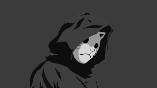Hoodie catmask portrait monochrome gradient - death free wallpaper