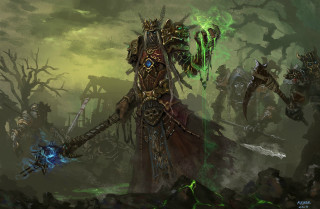 Warhammer green light sword painting - a green light free wallpaper