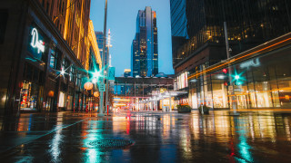 Arlington nelson lindenmuth cityscape night - a city street free wallpaper