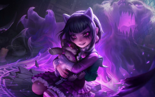 Purple dress girl cat demon - a purple light free wallpaper