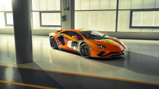 Orange sports car building yellow - nice free wallpaper