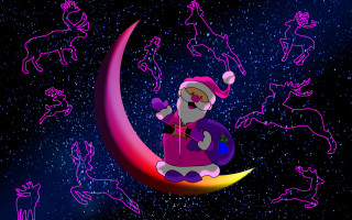 Cartoon person sitting moon animals - moon free wallpaper