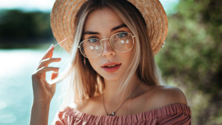 Eszter mattioni straw hat glasses - glass free wallpaper