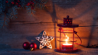 Lit candle christmas pine wooden - a wooden table free wallpaper