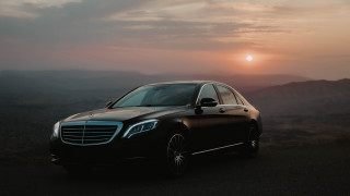 Luxury car hill sunset clouds - luxury free wallpaper