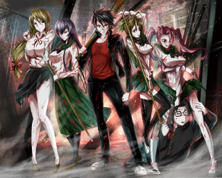 Anime girls red light room - a group of anime girls free wallpaper