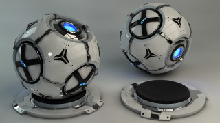 Futuristic blue light black object - futuristic free wallpaper