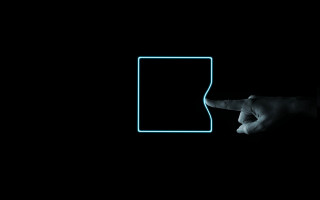 Hand pointing door blue light - the dark free wallpaper
