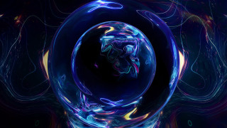Blue purple abstract hologram circle - global free wallpaper