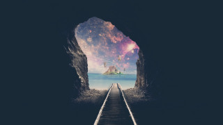 Tunnel castle water traintrack surreal - surreality free wallpaper