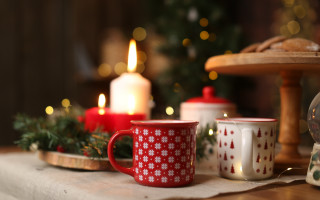 Christmas still life candles cookies - a candle free wallpaper