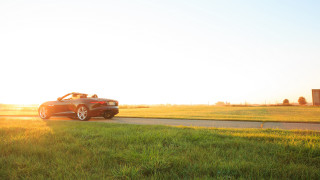 Car field building sunshine grass - a car free wallpaper