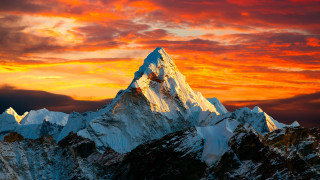 Mountain peak red sky sunset - sunset free wallpaper
