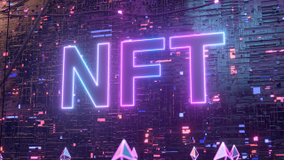 Nft neon sign building cityscape - side of a building free wallpaper