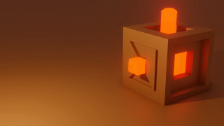 Small cube light inside tabletop - blender free wallpaper