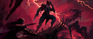 Demonic creature field lightning man - lightning free wallpaper