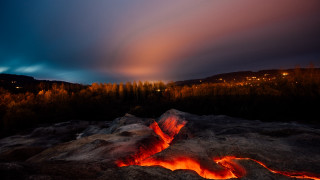 Fire pit mountain night clouds - a fire pit free wallpaper