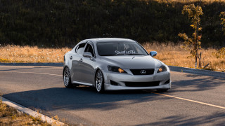 Silver car forest hillside night - clean free wallpaper