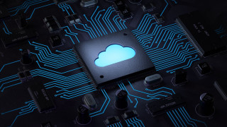 Cloud computer board blue lights - a cloud free wallpaper for desktop