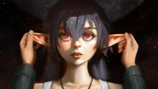 Red eyed woman fantasy anime - artgerm free wallpaper for desktop