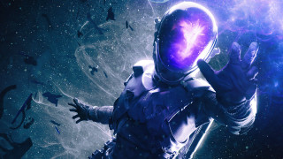 Space suit purple object starfield - galaxy free wallpaper