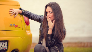 Woman yellowcar serious fashion journalism - bálint kiss free wallpaper