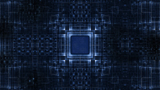 Cybernetic square city night fireworks - smaller free wallpaper