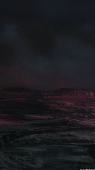 Dark sky red light mountain - matte painting concept art free wallpaper