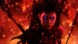 Blue eyed woman dual swords - unreal engine 4k free wallpaper