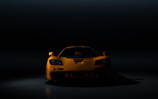 Yellow sports car dark room 28 - a yellow sports car free wallpaper