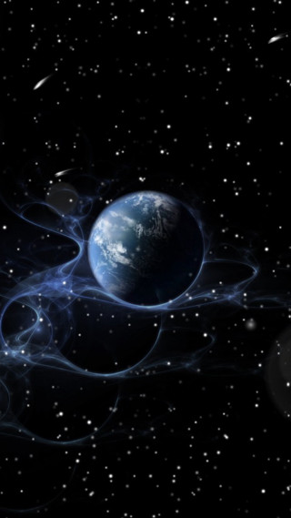 Planet sky stars black background - a detailed matte painting free wallpaper