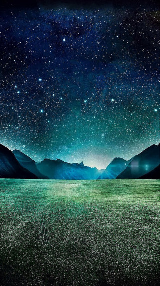 Night sky stars mountains grass - the foreground free wallpaper