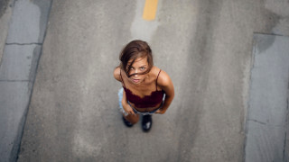 Woman surprised street blackshoes tiltshift - black shoe free wallpaper