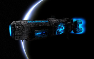 Space station blue light aurora - a space station free wallpaper