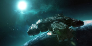 Space station planet bright light 10 - a space station in the middle of a planet free wallpaper