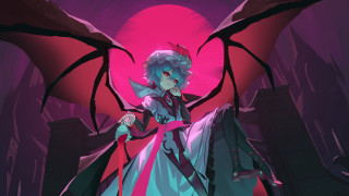 Pink dragon wings portrait blue - a woman in a dress free wallpaper