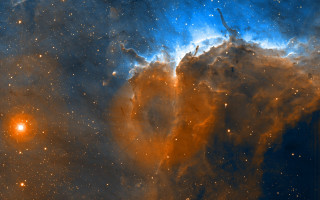 Star orange blue space art - space free wallpaper for desktop