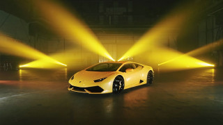 Yellow sports car anamorphic lensflare - a yellow sports car free wallpaper
