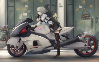 Cyberpunk aya goda motorcycle gun - cyberpunk art free wallpaper