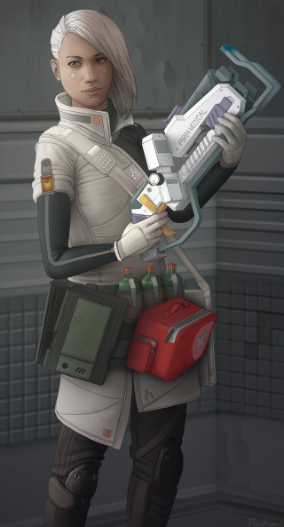 Eve ryder dark skin white - a robot free wallpaper