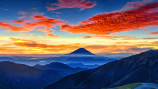 Mountain range sunset red cloud 2 - murata range free wallpaper