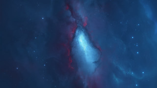 Space aurora nebula moon stars - chris cold free wallpaper