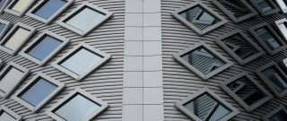 Building windows clock modular constructivism - the side of the building free wallpaper