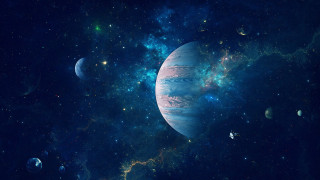 Space planet stars blue sky - planet free wallpaper