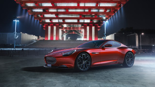 Red sports car night cityscape 8 - an zhengwen free wallpaper