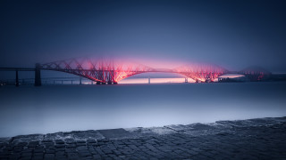 Bridge water redlight reflection sunset - adam bruce thomson free wallpaper