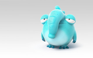 Blue toy two eyes nose - plasticien free wallpaper