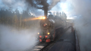 Steam engine train forest foggy - evgeny lushpin free wallpaper